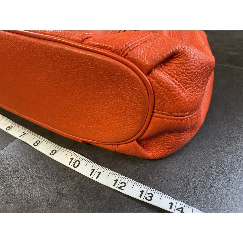Michael Kors Orange Leather Hobo Shoulder Bag w/ Charm-See Description - Picture 6 of 14